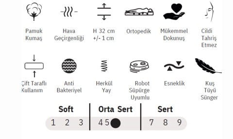 Line 140*190 cm Çift Kişilik Başlıklı Baza Seti