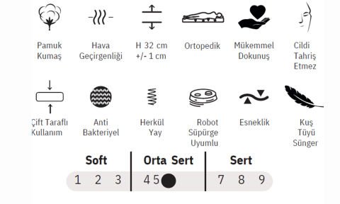 Line 90*190 cm Tek Kişilik Başlıklı Baza Seti