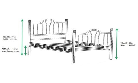 İzlanda Metal/Ahşap Ferforje Karyola 180*200 cm