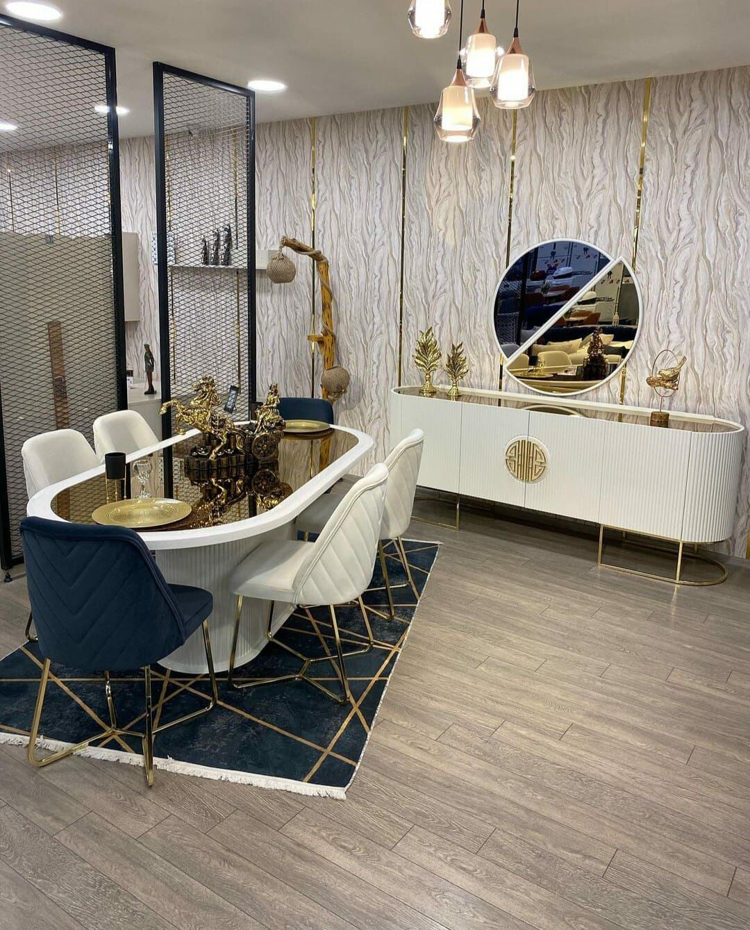 Guccix Ekru Yemek Odası Takımı - Mobilyabazari Modern Yemek Odası