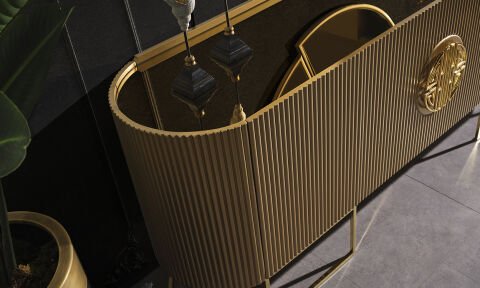 Guccix Golden Yemek Odası Takımı