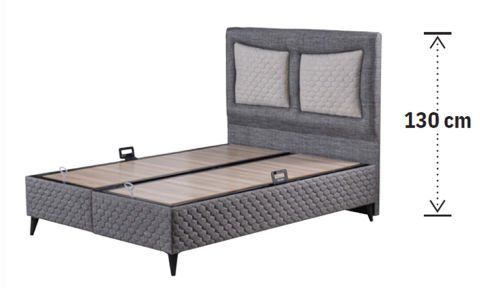 Linda 160*200 cm Çift Kişilik Başlıklı Baza Seti