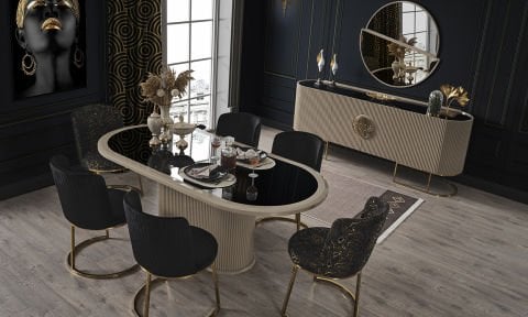 Guccix Cappucino Yemek Odası Takımı