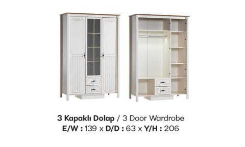 Flexy Genç Odası (3 Kapılı Dolap* 100*200 cm Karyola*Komodin)