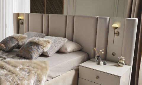 Eva Natura Yatak Odası 180*200 cm Başlıklı Bazalı Karyola