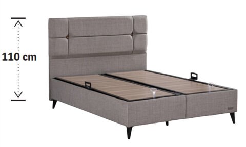 Luna 160*200 cm Çift Kişilik Başlıklı Baza Seti