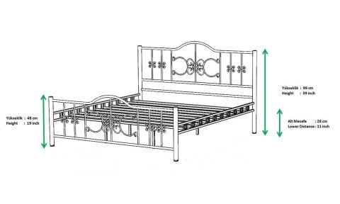 Perra Metal Ferforje Çift Kişilik Karyola 140*190 cm