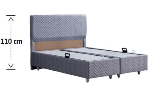 Kristal 160*200 cm Çift Kişilik Başlıklı Baza Seti