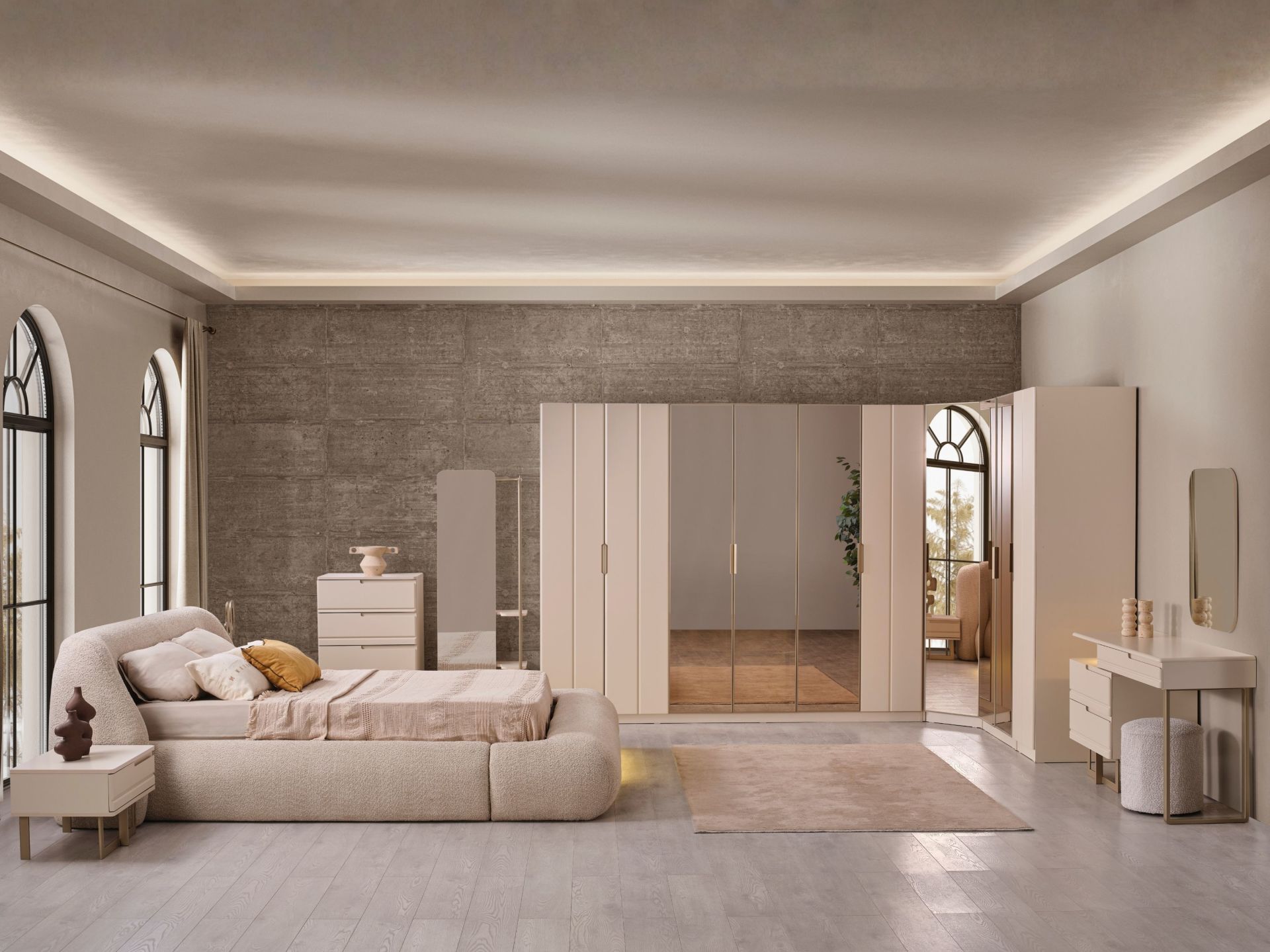 Oslom Yatak Odası ( köşe dolaplı )