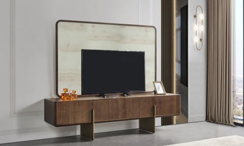 Sirius Kitaplıklı Vitrinli Tv Ünitesi Takımı