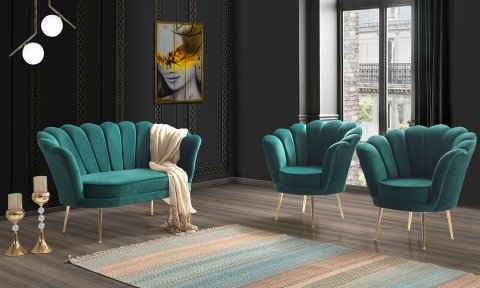 İnci Zümrüt 2+1+1 Çay Seti (Salon, Balkon, Cafe Ofis)