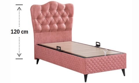 Rose 100*200 cm Tek Kişilik Başlıklı Baza Seti