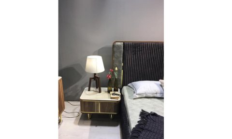Paris Yatak Odası 160*200 cm Başlıklı Karyola (Krem)