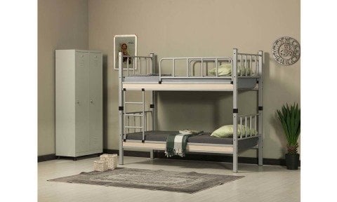 Yurt Ferforje Metal Tek Kişilik Ranza 90*190 cm (Gri)