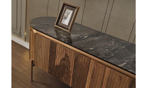 Tesla Ceviz-Bronz Tv Sehpası