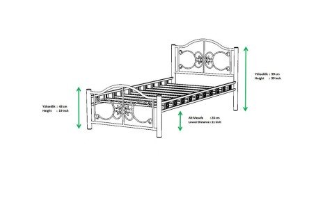 Perra Metal Ferforje Tek Kişilik Karyola 100*200 cm