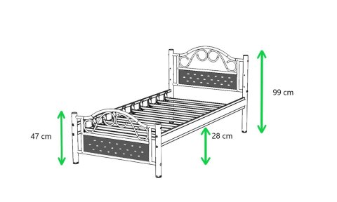 Pares 90*200 cm Tek Kişilik Metal Ferforje  Karyola