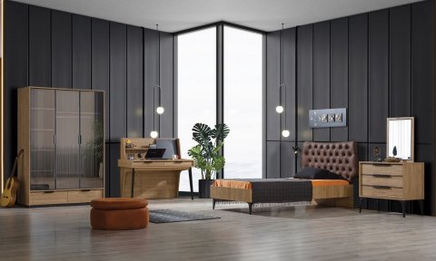 Kolezyum Reflekte Genç Odası 100*200 cm Tek Kişilik Başlıklı Baza
