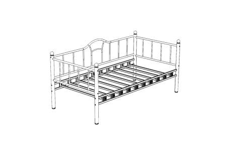 Şark Metal Ferforje Tek Kişilik Karyola 100*200 cm