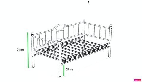 Şark Metal Ferforje Tek Kişilik Karyola 100*200 cm