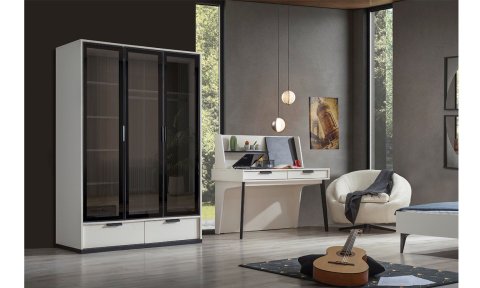 Kolezyum Ay Reflekte Kapak Genç Odası 3 Kapılı Dolap