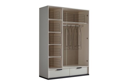 Kolezyum Ay Tek Kapak Reflekte Genç Odası Takımı (3 Kapılı Dolap, Komodin, 100*200 cm Başlıklı Karyola)