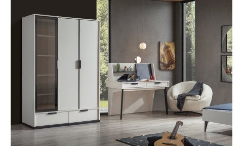 Kolezyum Ay Tek Kapak Reflekte Genç Odası 3 Kapılı Dolap