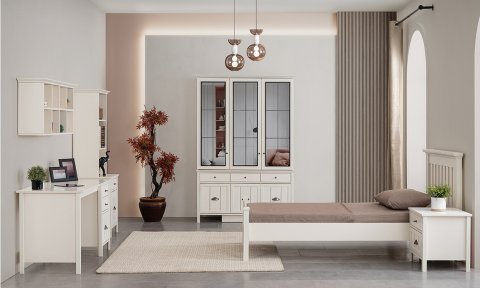 Gize Genç Odası Takımı (3 Kapılı Dolap, Komodin, 100*200 cm Başlıklı Karyola)