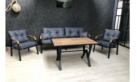 Quantum 3+1+1+Masa Bahçe Mobilyası (Salon, Balkon, Cafe Ofis)