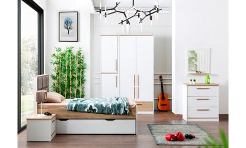 Plato Genç Odası 2 Kapaklı Dolap