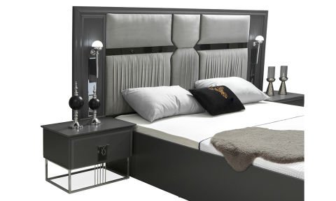 Tokyo 160*200 cm Başlıklı Bazalı Karyola(antrasit)