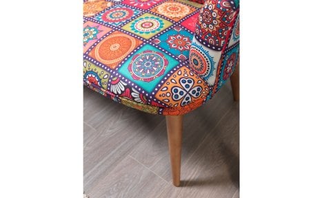 Liya Patchwork Çay Seti Tekli Koltuk, Berjer (Salon, Balkon, Cafe Ofis)