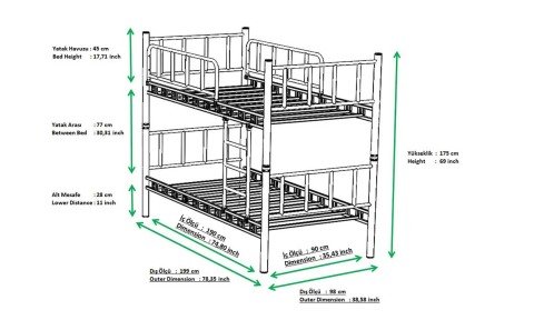 Bono 90*200 cm Tek Kişilik Ferforje Metal Ranza