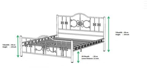 Simona Metal Ferforje Çift Kişilik Karyola 140*200 cm