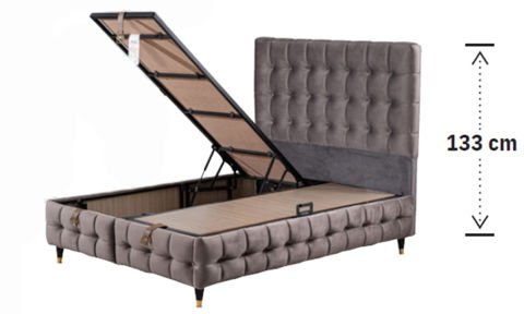 Leon 160*200 cm Çift Kişilik Başlıklı Baza Seti