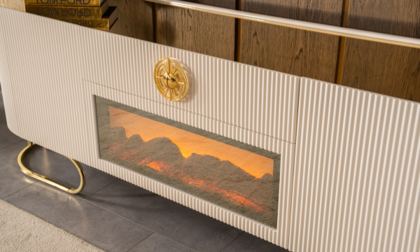 Luccix Şömineli TV Ünitesi(Gold)