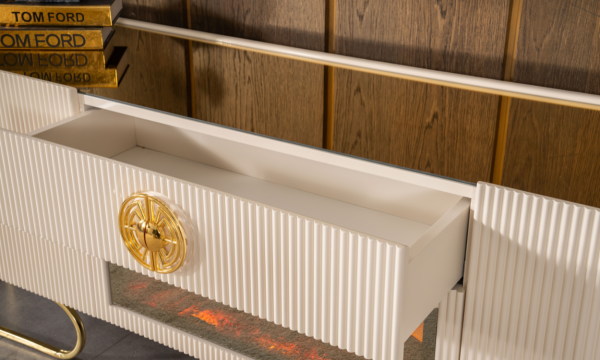 Luccix Şömineli TV Ünitesi(Gold)