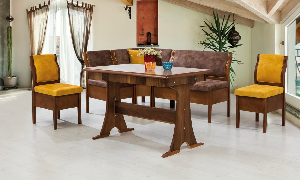 Luna Ekbank+Konfor Masa+Köşe Yastığı(Ceviz)