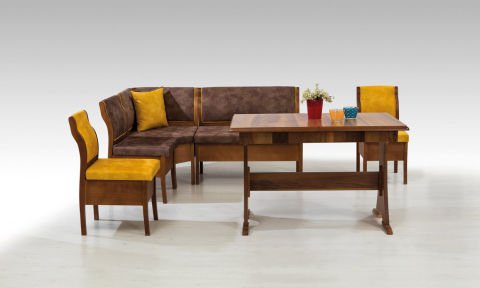 Luna Ekbank+Konfor Masa+Köşe Yastığı(Ceviz)