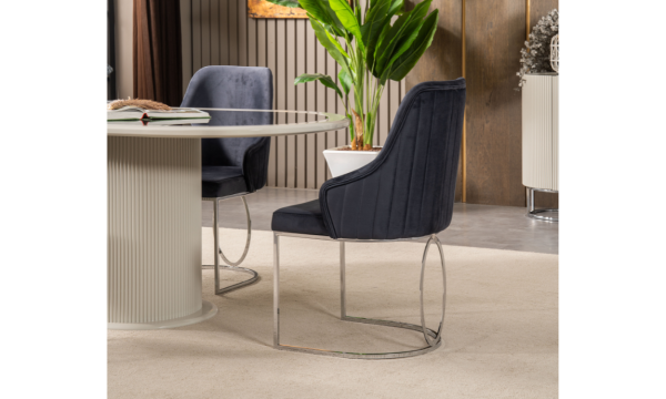 Luccix Yemek Masası ve 6 Sandalye(Gümüş)