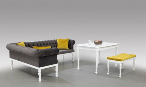 Chester XL Ekbank+ Masa+Puf+Yastık