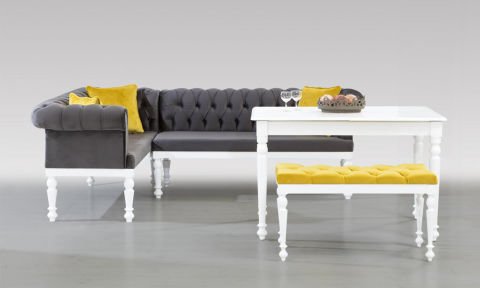 Chester XL Ekbank+ Masa+Puf+Yastık