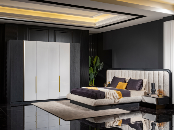 Etro Yatak Odası(339 cm Başlıklı Bazalı Karyola, 160cmX200cm Yataklı)