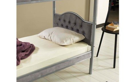 Melisa Metal Ahşap Tek Kişilik Ranza 90*190 cm (Gri)