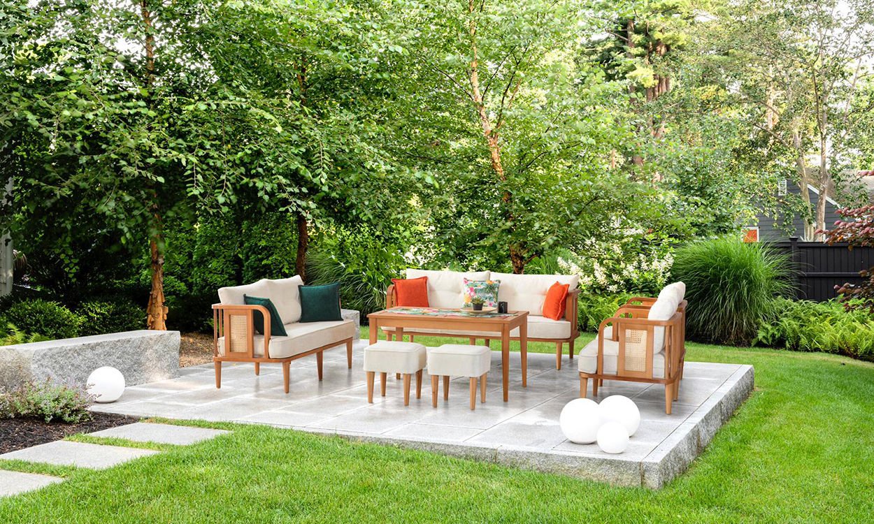 Flora Bahçe Mobilyası (Salon, Balkon, Cafe, Ofis) 3+2+1+Masa+ 2 Puf