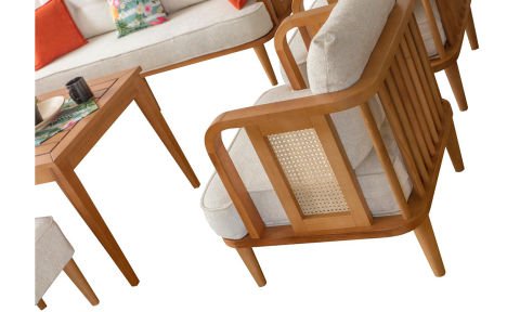 Flora Bahçe Mobilyası (Salon, Balkon, Cafe, Ofis) 3+2+1+Masa+ 2 Puf