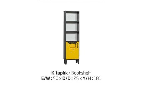 Maxi Genç Odası Kitaplık (Siyah)
