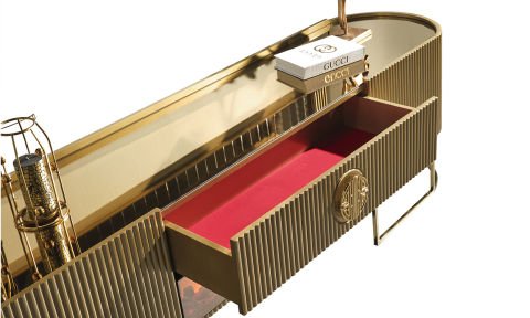 Guccix Golden Şömineli Tv Sehpası