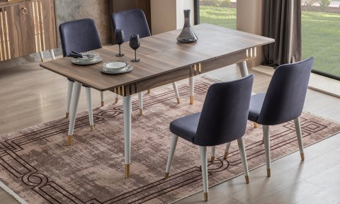 Lotus Ceviz Yemek Masası ve 6 Sandalye