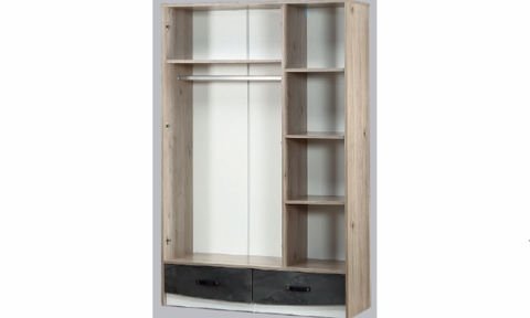 Trend Genç Odası Takımı (3 Kapılı Dolap, Komodin, 100*200 cm Başlıklı Yavrulu Karyola)